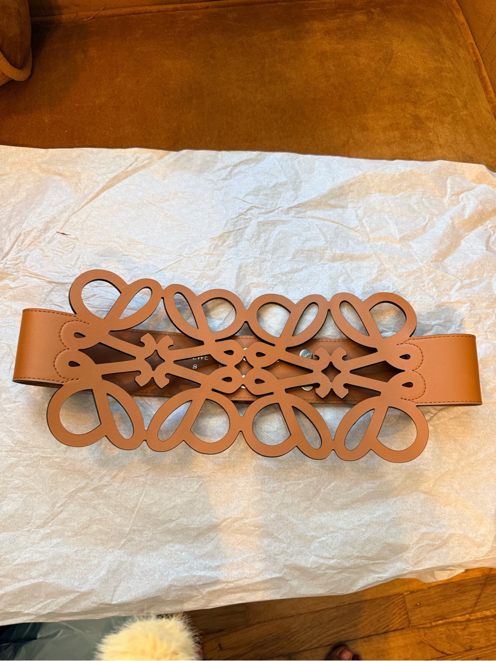 Loewe Leather Script Wide Waist Belt